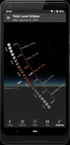 Phone screenshot: Lunar Eclipse